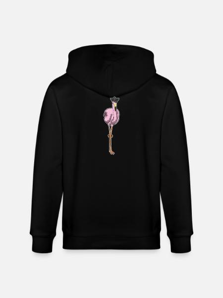 Flamingo Pirate Wooden Leg - Stanley/Stella CULTIVATOR Unisex Organic Hooded Jacket - black
