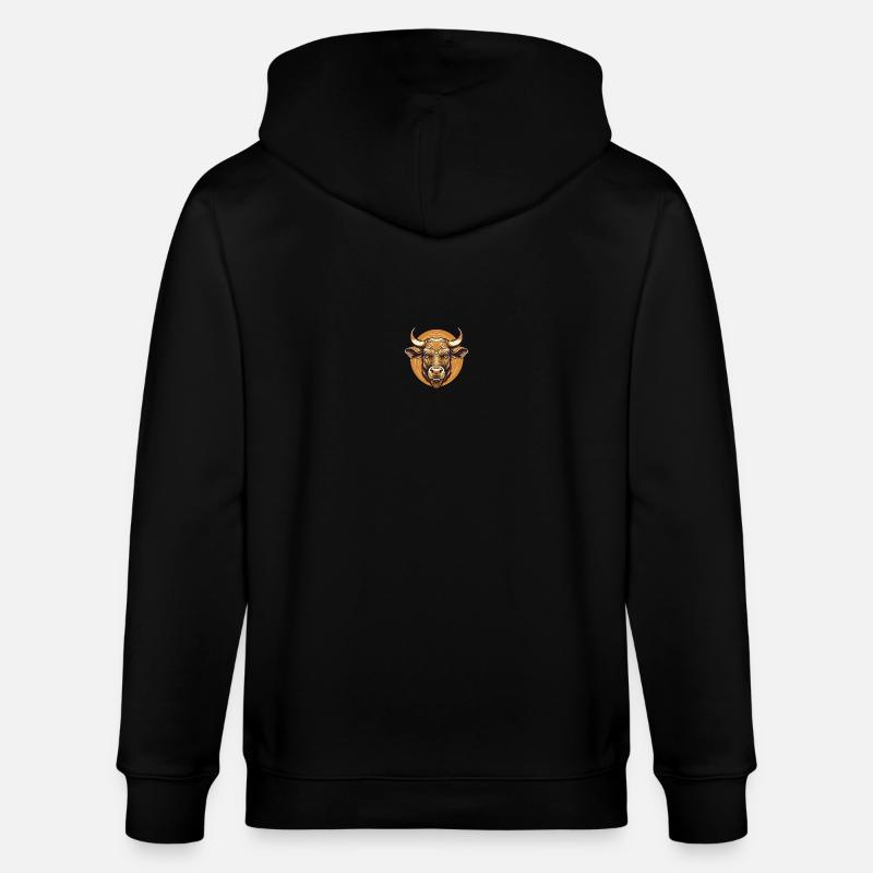 Portrait eines Ochsen - Stanley/Stella Unisex Bio-Kapuzenjacke CULTIVATOR  - Schwarz