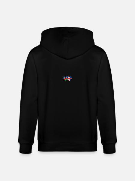 Namibia Iceland Flag Heart - Stanley/Stella CULTIVATOR Unisex Organic Hooded Jacket - black