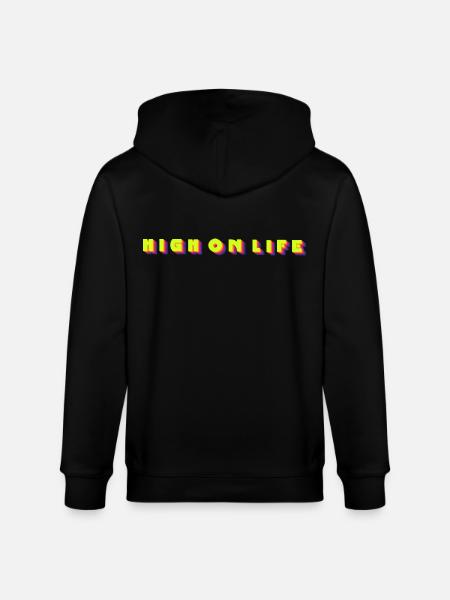 high on life - Stanley/Stella CULTIVATOR  Unisex Organic Hooded Jacket - black