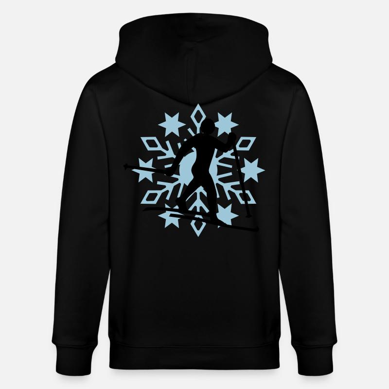 Langläufer Schneeflocke - Stanley/Stella Unisex Bio-Kapuzenjacke CULTIVATOR  - Schwarz