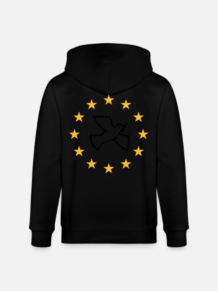Peace dove in stars - Stanley/Stella CULTIVATOR  Unisex Organic Hooded Jacket - black