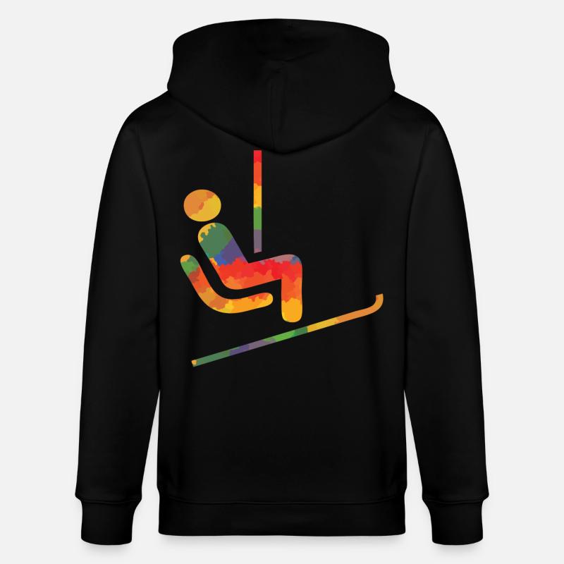 Farbiger Ski Läufer - Stanley/Stella Unisex Bio-Kapuzenjacke CULTIVATOR  - Schwarz