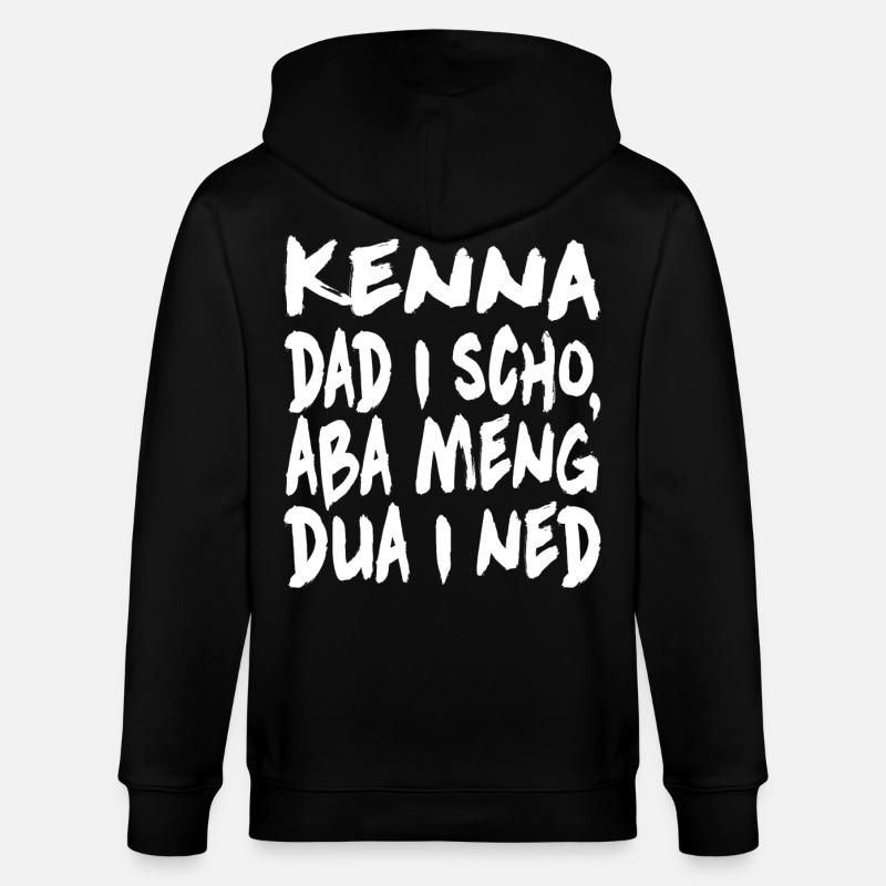 Kenna dad i scho... - Stanley/Stella Unisex Bio-Kapuzenjacke CULTIVATOR - Schwarz