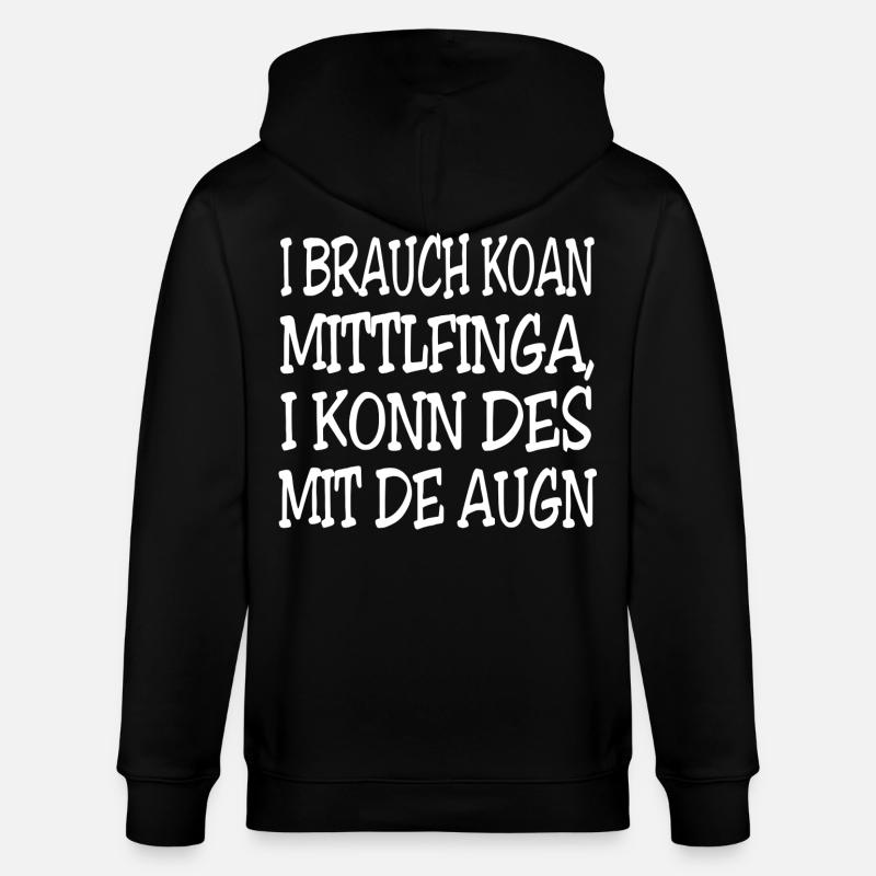 I brauch koan Mittlfinga - Stanley/Stella Unisex Bio-Kapuzenjacke CULTIVATOR  - Schwarz