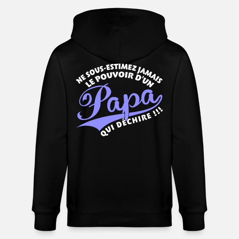 Papa qui déchire bleu - Veste à capuche bio CULTIVATOR Stanley/Stella Unisexe - noir