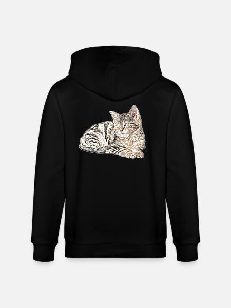 Süsse katze - Stanley/Stella Unisex Bio-Kapuzenjacke CULTIVATOR - Schwarz
