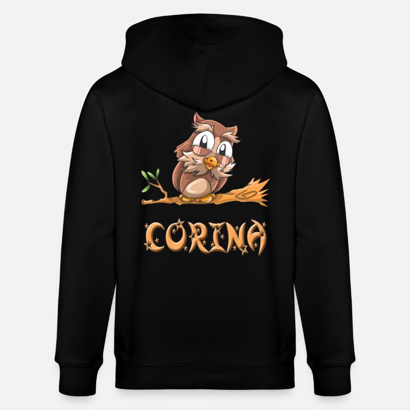 Eule Corina - Stanley/Stella Unisex Bio-Kapuzenjacke CULTIVATOR  - Schwarz