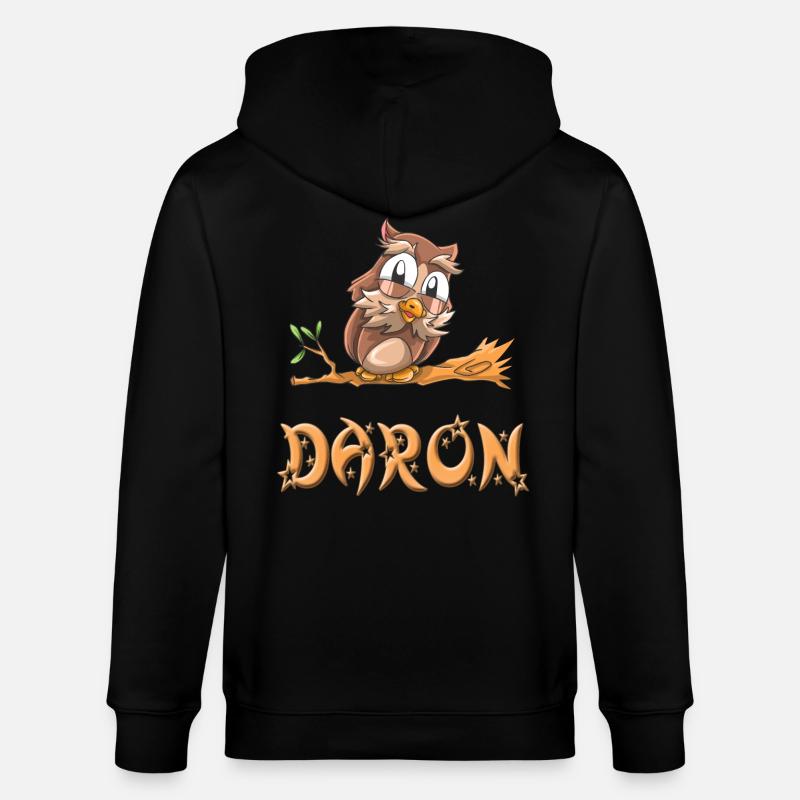 Eule Daron - Stanley/Stella Unisex Bio-Kapuzenjacke CULTIVATOR  - Schwarz