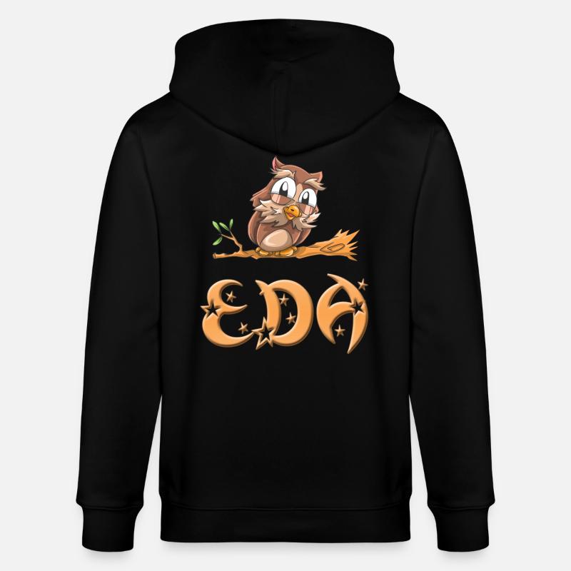Eule Eda - Stanley/Stella Unisex Bio-Kapuzenjacke CULTIVATOR  - Schwarz