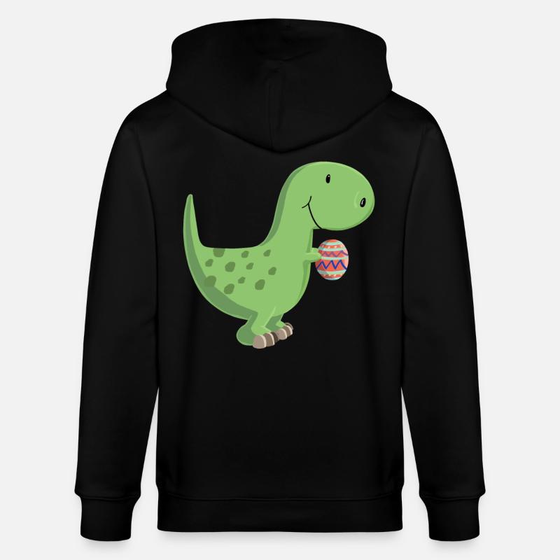 Dino mit Ei - Stanley/Stella Unisex Bio-Kapuzenjacke CULTIVATOR  - Schwarz
