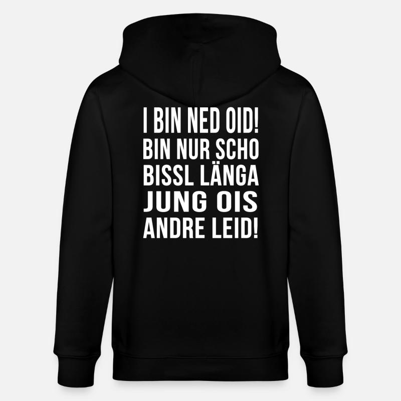 I BIN NED OID! - Stanley/Stella Unisex Bio-Kapuzenjacke CULTIVATOR - Schwarz