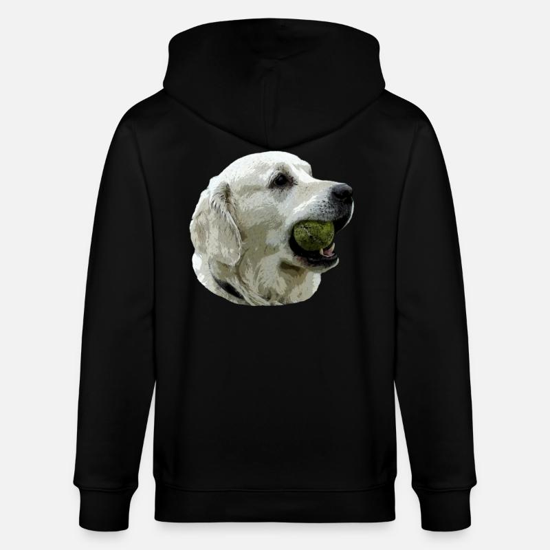 Labrador mit Ball - Stanley/Stella Unisex Bio-Kapuzenjacke CULTIVATOR  - Schwarz