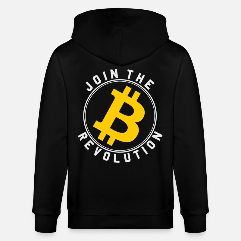 Das Bitcoin Revolutionszeichen - Stanley/Stella Unisex Bio-Kapuzenjacke CULTIVATOR  - Schwarz
