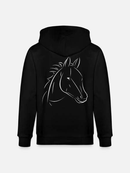Horse Line Drawing Contrast - Stanley/Stella CULTIVATOR  Unisex Organic Hooded Jacket - black