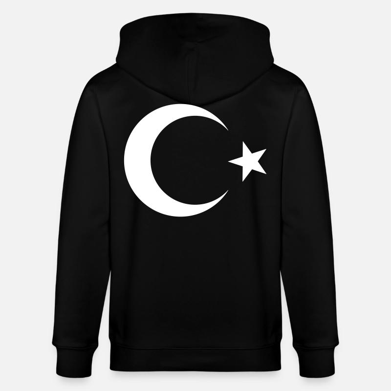 Drapeau turc noir - Veste à capuche bio CULTIVATOR Stanley/Stella Unisexe - noir