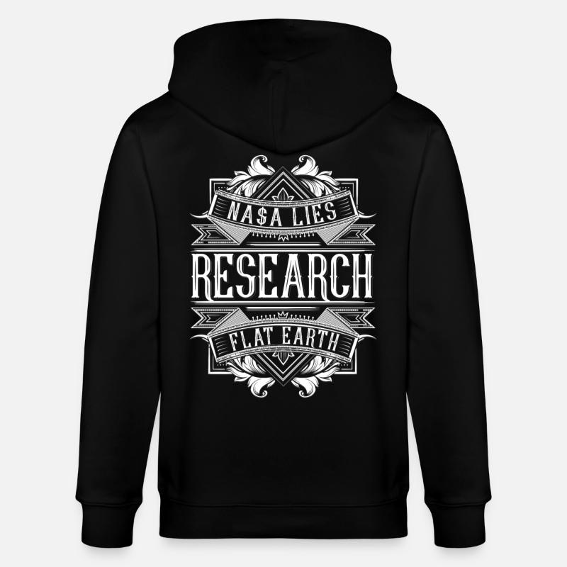 Flache Erde - Research Flat Earth - Stanley/Stella Unisex Bio-Kapuzenjacke CULTIVATOR  - Schwarz