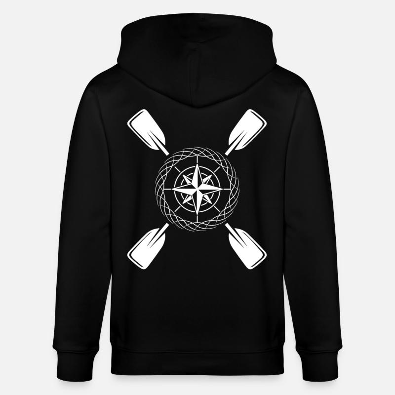 Kajak Paddel Kompass - Stanley/Stella Unisex Bio-Kapuzenjacke CULTIVATOR  - Schwarz