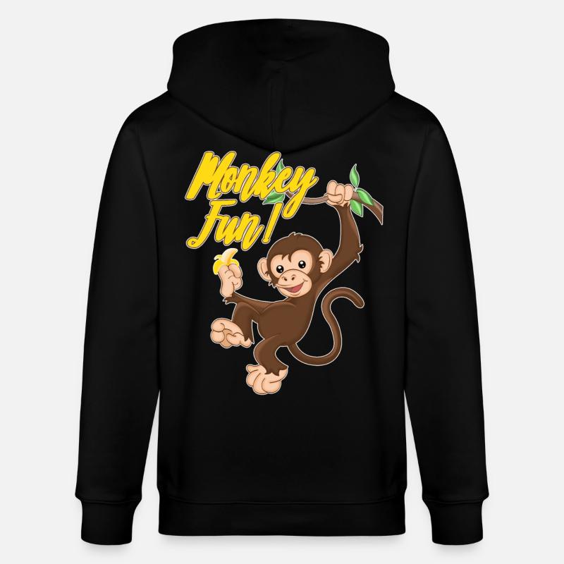 Monkey Fun - Stanley/Stella Unisex Bio-Kapuzenjacke CULTIVATOR  - Schwarz