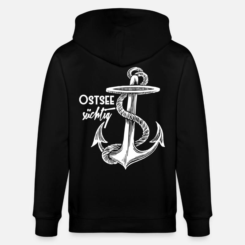 Ancre accro Baltic - blanc - design - Veste à capuche bio CULTIVATOR Stanley/Stella Unisexe - noir