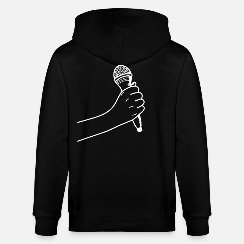 Hand mit Mikrofon - Stanley/Stella Unisex Bio-Kapuzenjacke CULTIVATOR - Schwarz
