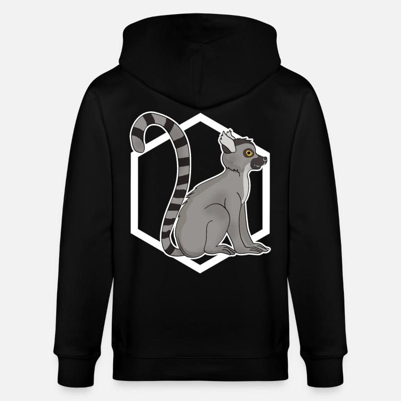 Lemur Äffchen - Stanley/Stella Unisex Bio-Kapuzenjacke CULTIVATOR  - Schwarz
