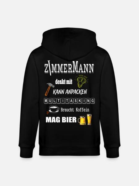 Zimmermann - Stanley/Stella Unisex Bio-Kapuzenjacke CULTIVATOR  - Schwarz