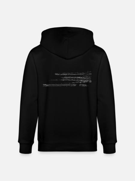 Abstract motif - line / white - Stanley/Stella CULTIVATOR  Unisex Organic Hooded Jacket - black