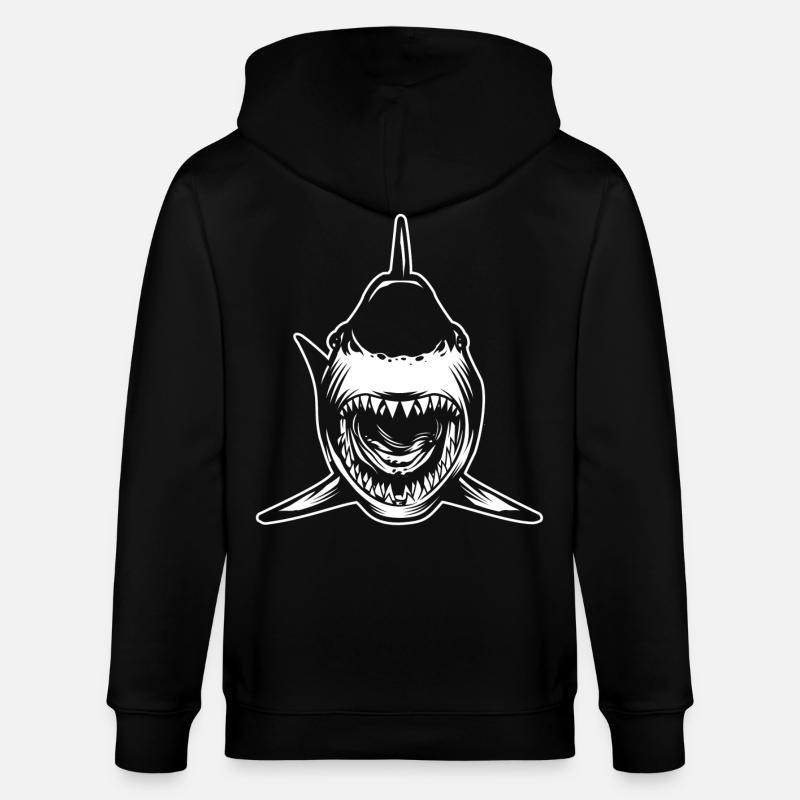 Requin gueule ouverte - Veste à capuche bio CULTIVATOR Stanley/Stella Unisexe - noir
