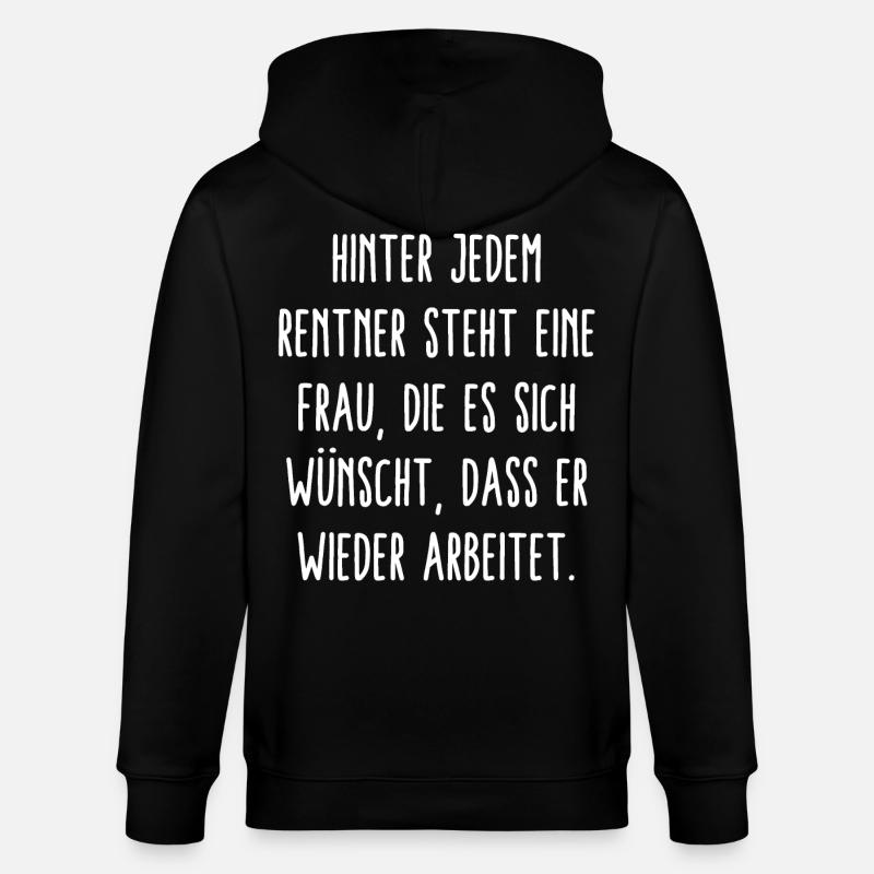 Hinter Jedem Rentner Eine Frau - Stanley/Stella Unisex Bio-Kapuzenjacke CULTIVATOR - Schwarz