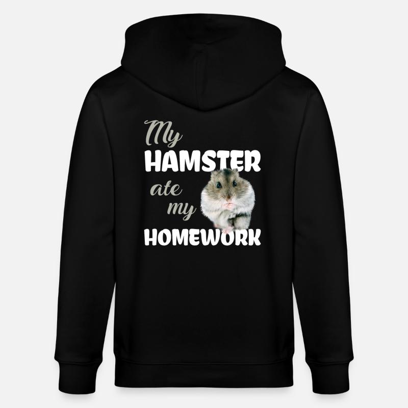 Devoirs de hamster drôle disant - Veste à capuche bio CULTIVATOR Stanley/Stella Unisexe - noir