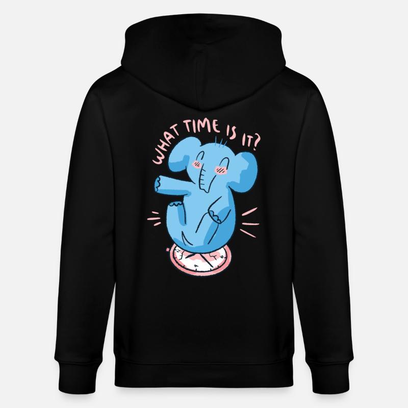 Horloge éléphant - Veste à capuche bio CULTIVATOR Stanley/Stella Unisexe - noir