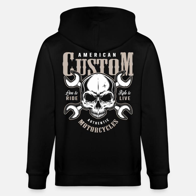 Custom Motorräder Biker - Stanley/Stella Unisex Bio-Kapuzenjacke CULTIVATOR  - Schwarz
