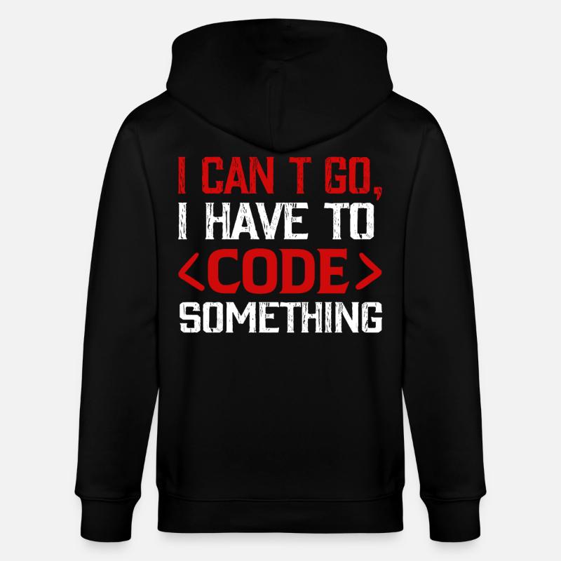 Programmeur, Nerd , Code informatique - Veste à capuche bio CULTIVATOR Stanley/Stella Unisexe - noir