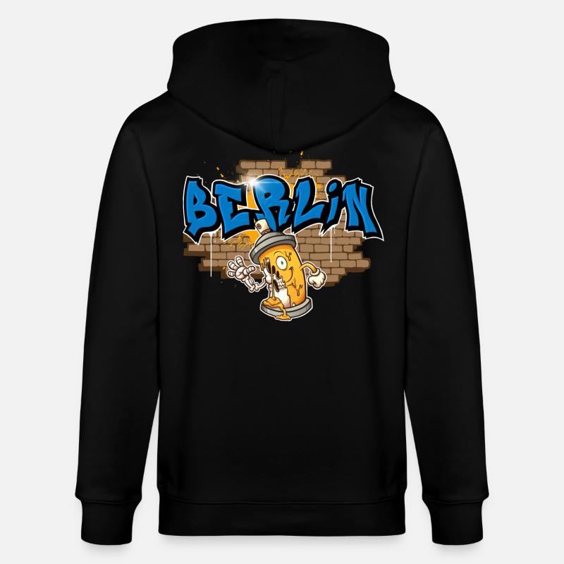 Graffiti de Berlin - Veste à capuche bio CULTIVATOR Stanley/Stella Unisexe - noir