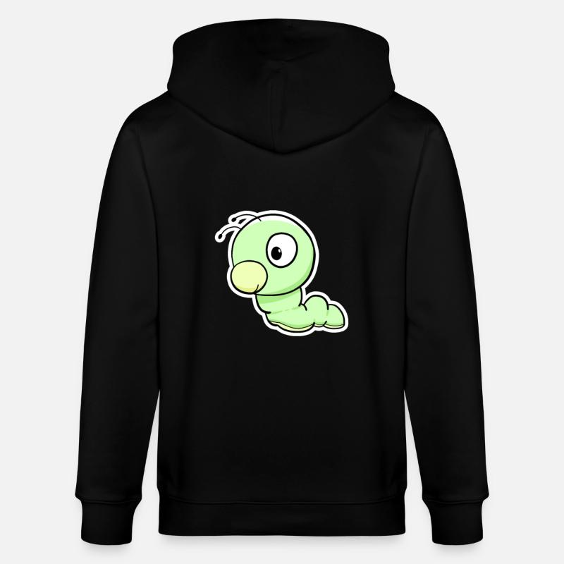 Dessin animé du Ver Vert - Veste à capuche bio CULTIVATOR Stanley/Stella Unisexe - noir