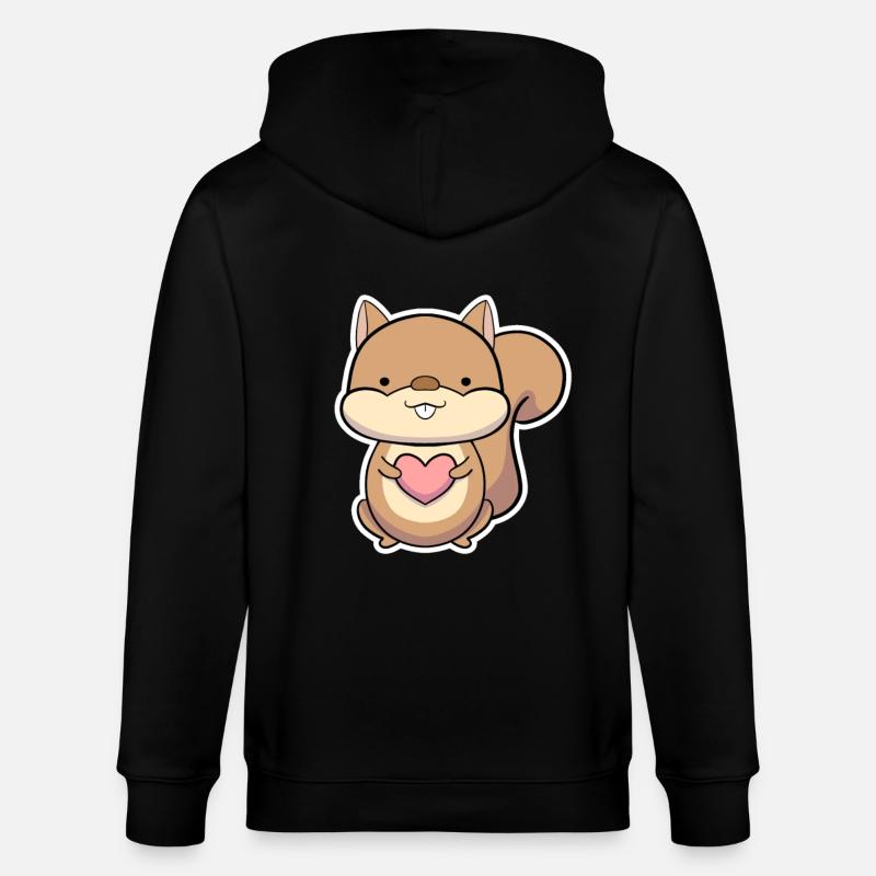 squirrel - Stanley/Stella CULTIVATOR Unisex Organic Hooded Jacket - black