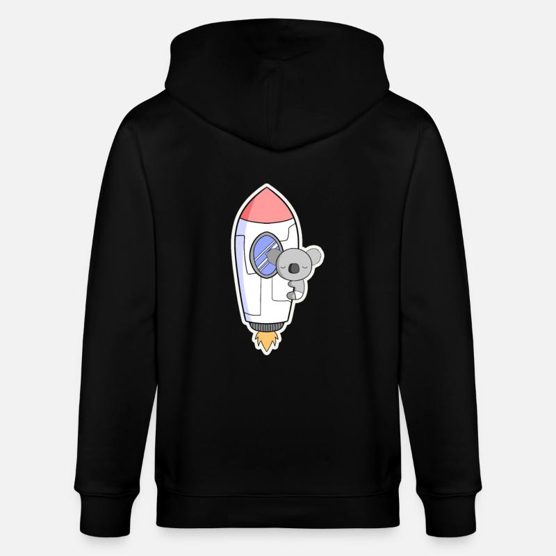 Fusée Koala en orbite - Veste à capuche bio CULTIVATOR Stanley/Stella Unisexe - noir