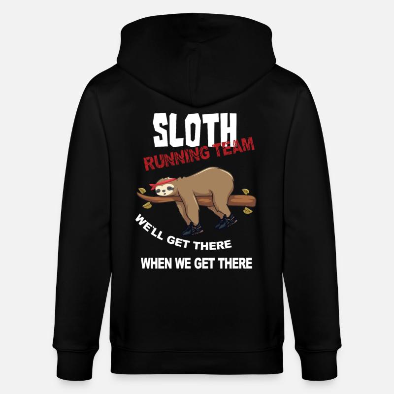 Lustiger Sloth Laufteam Design - Stanley/Stella Unisex Bio-Kapuzenjacke CULTIVATOR  - Schwarz
