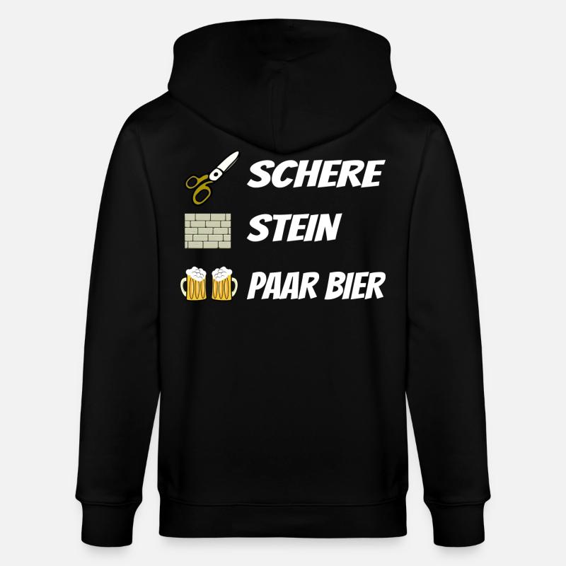 Schere , Stein, Paar Bier - Stanley/Stella Unisex Bio-Kapuzenjacke CULTIVATOR  - Schwarz