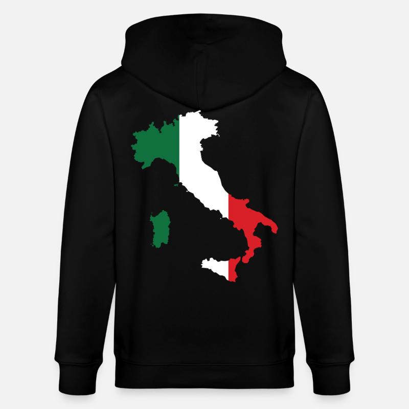 Italie Plan drapeau - Veste à capuche bio CULTIVATOR Stanley/Stella Unisexe - noir