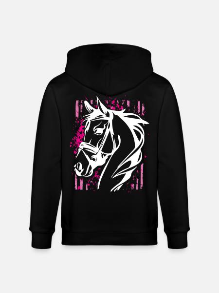 Graffiti-Stil Pferd mit Pinkem Farbsplash - Stanley/Stella Unisex Bio-Kapuzenjacke CULTIVATOR  - Schwarz