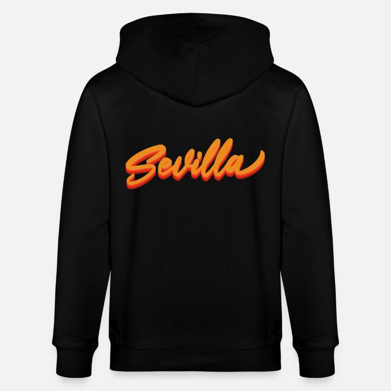 Sevilla Gradient Script Logo - Stanley/Stella CULTIVATOR  Unisex Organic Hooded Jacket - black
