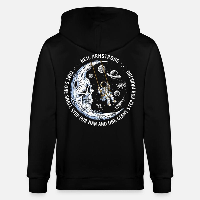 lune astronautes étoiles spatiales - Veste à capuche bio CULTIVATOR Stanley/Stella Unisexe - noir