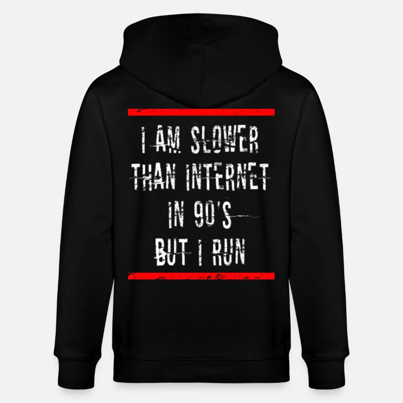 Slow Runner Running Run Gift - Stanley/Stella CULTIVATOR  Unisex Organic Hooded Jacket - black