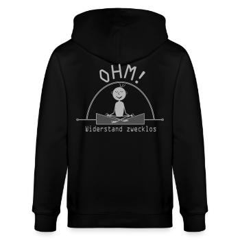 Ohm Widerstand zwecklos, Physiker, Elektriker - Stanley/Stella Unisex Bio-Kapuzenjacke CULTIVATOR  - Schwarz - Hinten - Anna (173cm)