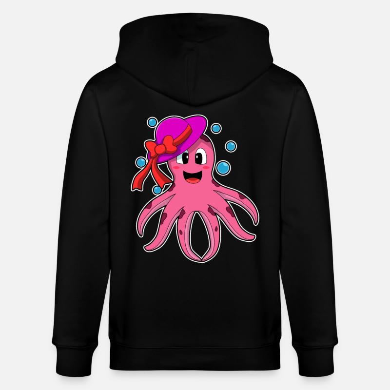 Pieuvre avec chapeau - Veste à capuche bio CULTIVATOR Stanley/Stella Unisexe - noir