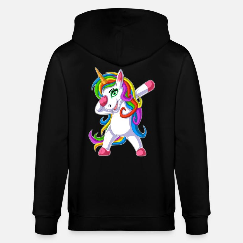 dabbing Einhorn - Stanley/Stella Unisex Bio-Kapuzenjacke CULTIVATOR  - Schwarz