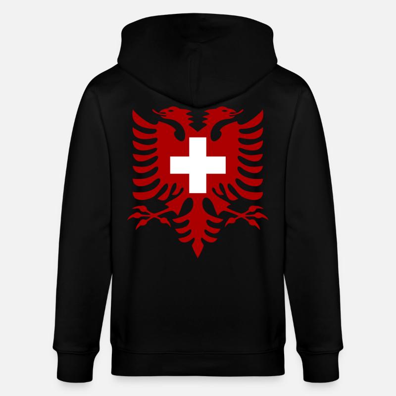 Drapeau de l’Albanie Suisse - Veste à capuche bio CULTIVATOR Stanley/Stella Unisexe - noir