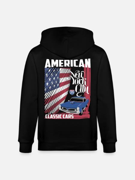 Amerikanske klassiske biler - Stanley/Stella økologisk unisex-hættejakke CULTIVATOR  - sort